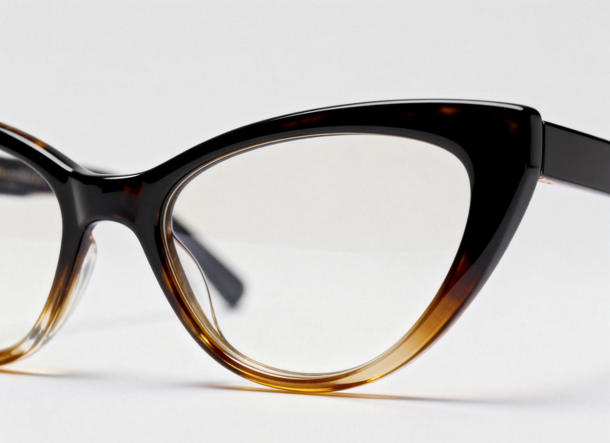 Butterfly-Style Glasses Frame Shape Detail