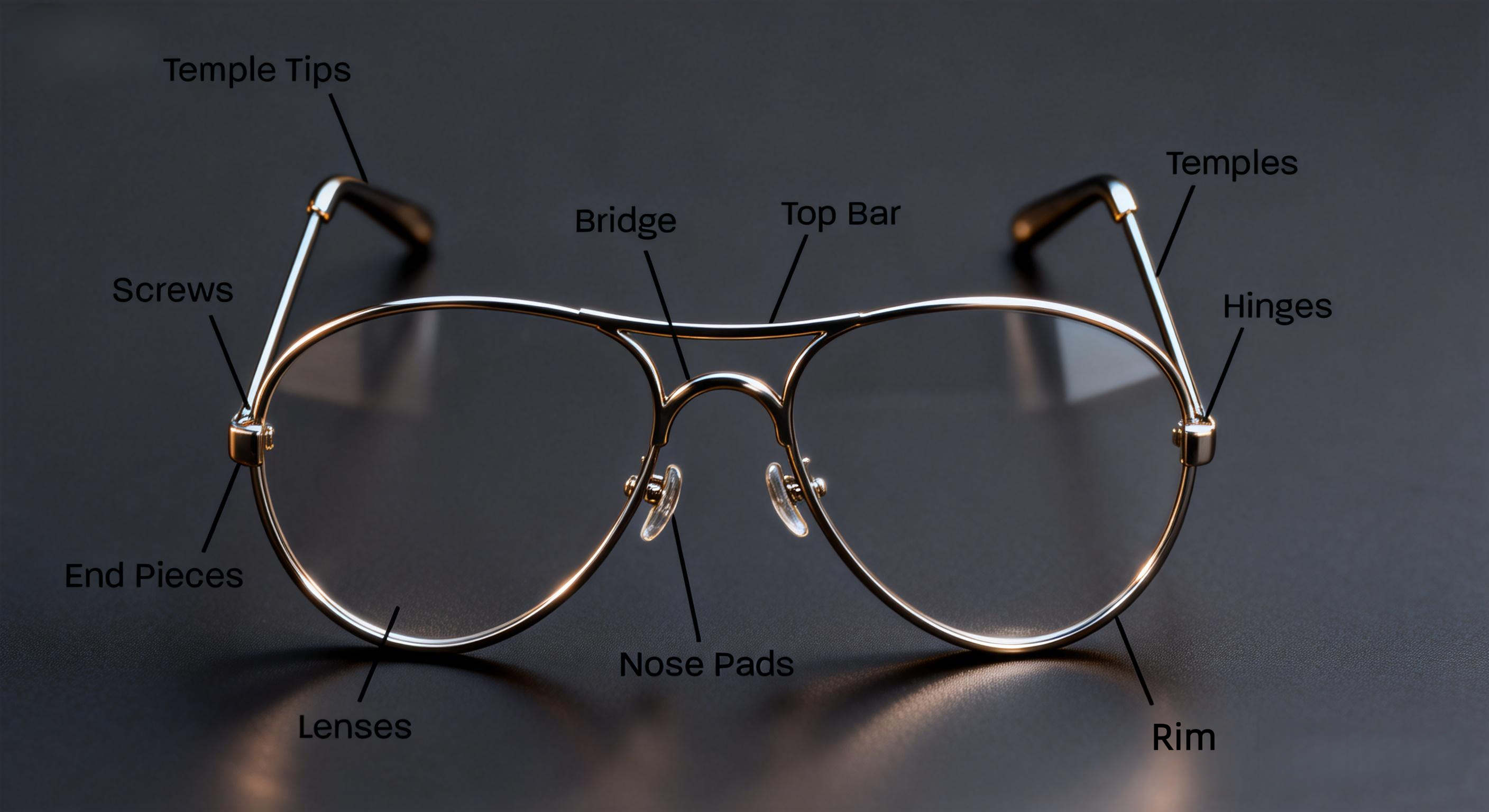 different parts of glasses